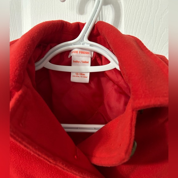 EUC Joe Fresh 12-18m red pea coat - Picture 4 of 7